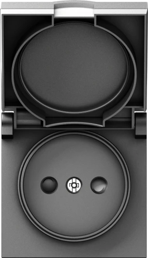 DE43437 Накладка для розетки без заземления, с крышкой, 16A 250 В~, сталь IP44 Donel A07 DE43437