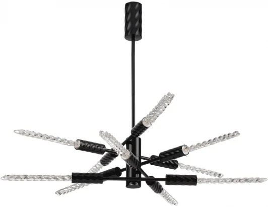 5459/28L Потолочная люстра на штанге Odeon Light Kolos 5459/28L черный глянцевый/прозрачн./металл/стекло LED 28W 3000K (220V)