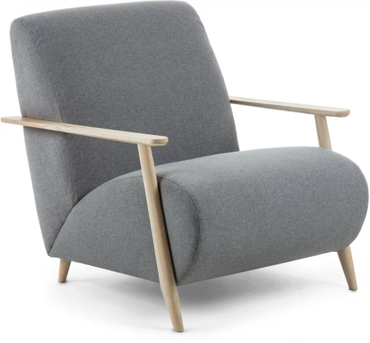 057725 Кресло La Forma (ex Julia Grup) Meghan (Серый/ Пена,Сосна,ДСП,Дерево,Ясень)