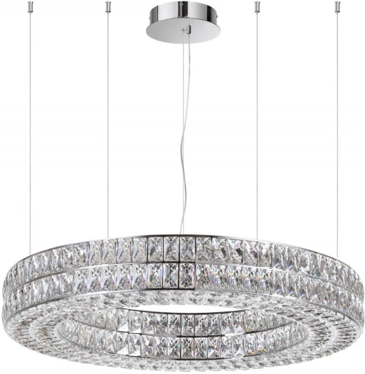4927/98L Подвесная люстра Odeon Light Panta 4927/98L хром/металл/хрусталь LED 98W 4000K 5850Лм (220V, на тросе, кольцо)