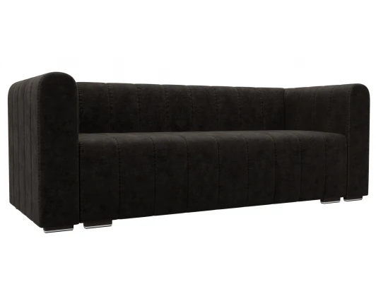 129989 Диван прямой Лига-073 (ДСП,Фанера/Пластик/Велюр/Коричневый) Лига Диванов 129989