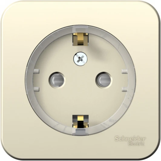 BLNRA111112 Розетка накладная с заземлением и шторками (молочный) Systeme Electric Blanca BLNRA111112