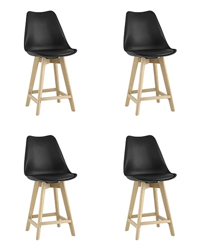УТ000038486 Стул полубарный Frankfurt, черный 4 шт Stool Group арт.УТ000038486