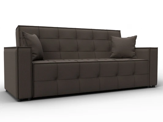 129826 Диван-книжка Лига-067 (ДВП,Дерево/Пластик/Рогожка/Коричневый) Лига Диванов 129826