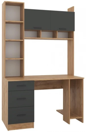 559227 Компьютерный стол Woodville Бишоп 5 дуб крафт золотой / антрацит 559227