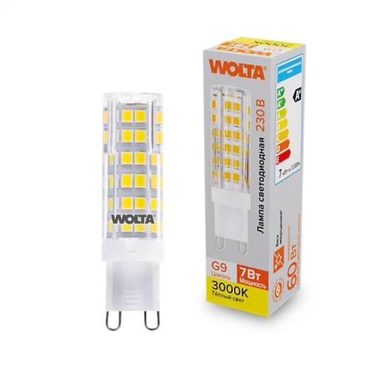 WSTD-JCD-7W3KG9-C Светодиодная лампа 7Вт 3000K G9 Wolta WSTD-JCD-7W3KG9-C