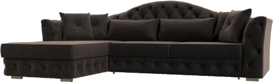121582L Диван угловой Артис левый угол (Коричневый/Велюр) Лига Диванов арт.121582L