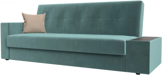 118476 Диван-книжка Лига-020 стол справа (Бирюзовый,Бежевый/Велюр) Лига Диванов арт.118476