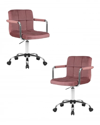 SET-2 9400-LM TERRY Набор 2 шт Офисное кресло для персонала DOBRIN TERRY (пудрово-розовый велюр (MJ9-32))