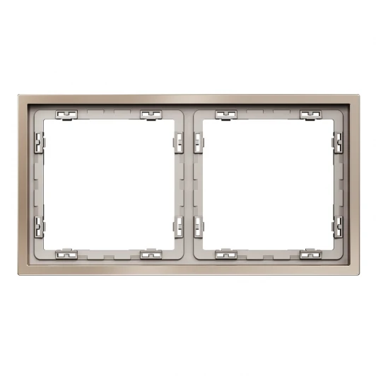 VLSM120210 Рамка металлическая на 2 поста (платина) Voltum S70 Metal VLSM120210