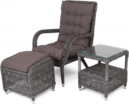 TС1PT-3-SET graphite "Толедо" лаунж-зона из искусственного ротанга, цвет графит 4SIS арт.УТ-00003179