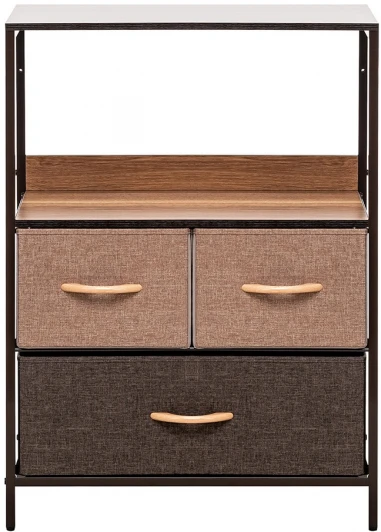 2500000183485 Комод Leset Локи 3 ящ., Коричневый (Сталь,Искусственный лен/Коричневый) арт.2500000183485