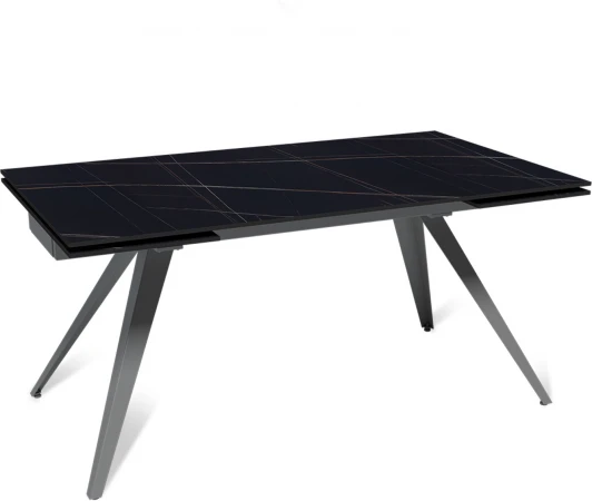 50167000001416 Стол раскладной Asti (160+40+40), керамика матовая Black Gold Top Concept арт.22764