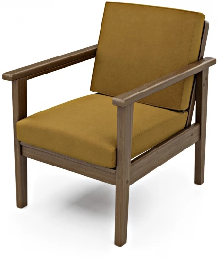 211057 Кресло Arsko Лориан орех велюр горчичный