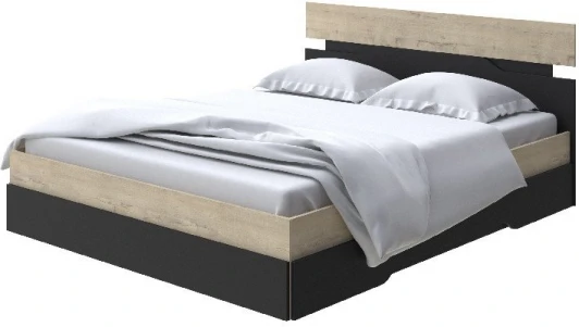 1938580 Без бренда Кровать Milton (ЛДСП Бунратти/Черный) 80x200