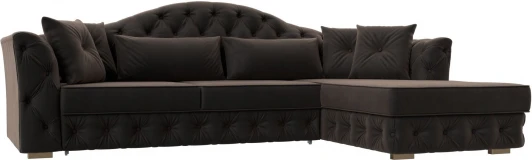 121582 Диван угловой Артис правый угол (Коричневый/Велюр) Лига Диванов арт.121582