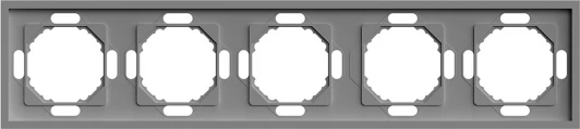 49966 Рамка на 5 постов (серый) Stekker Эмили 49966