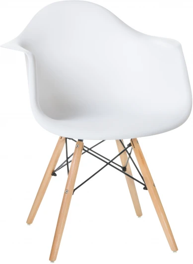 620PP-LMZL DAW, цвет сиденья белый, цвет основания светлый бук Стул обеденный DAW (ножки светлый бук, цвет сиденья белый)