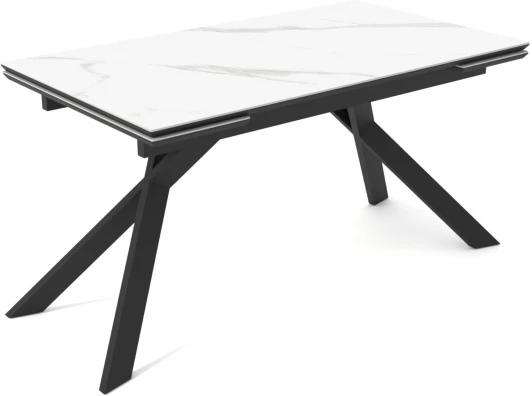 00-00071658 Стол DikLine SKW140 Керамика белая FNZ 9206037/подстолье черное/опоры черные (2 уп.) арт.00-00071658