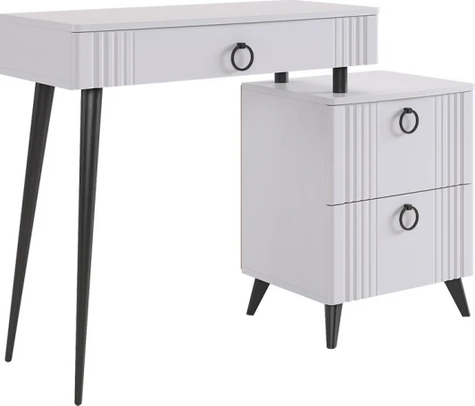 TS-01.3101 Ева Туалетный столик (без зеркала) Mebelson (ЛДСП,МДФ,ПВХ,Пластик/Светлое дерево,Белый) арт.TS-01.3101