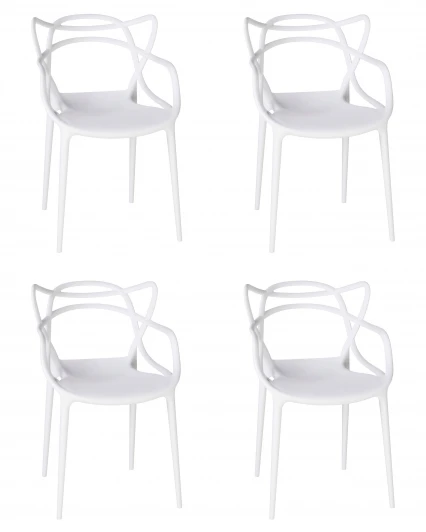LMZL-PP601-N_P-W-02 Набор 4 шт стул обеденный DOBRIN MASTERS (белый (W-02))