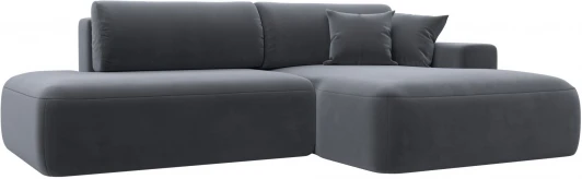121412 Диван угловой Лига-036 НПБ Модерн правый угол (Серый/Велюр) Лига Диванов арт.121412