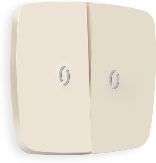 OP3240 Лицевая панель Ambrella Volt OMEGA (Бежевый матовый) для 2-кл выключателей с подсветкой QUANT OP3240