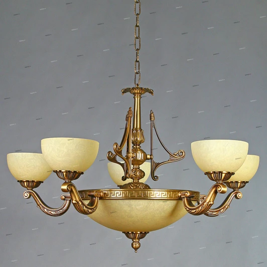 02166/5 AB Люстра подвесная Ambiente by Brizzi Tenerife, 10 ламп, бронза с бежевым