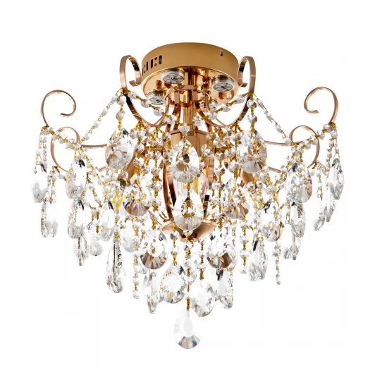 ML.1701.4 GD Потолочная люстра хрустальная на штанге с пультом Modelux MODELUX ML.1701.4 GD