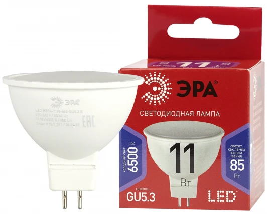 LED MR16-11W-865-GU5.3 R Лампочка светодиодная GU5.3 11W ЭРА LED MR16-11W-865-GU5.3 R