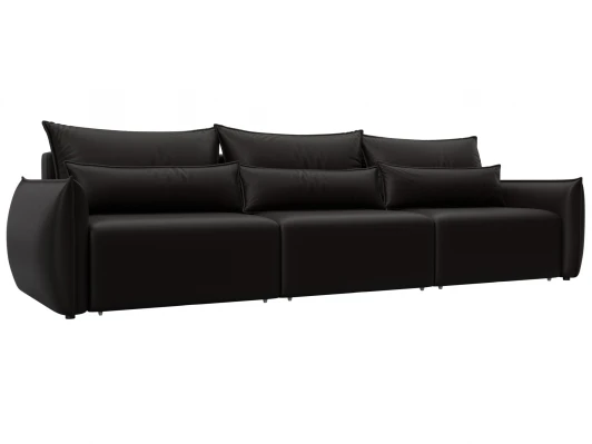 129883 Диван прямой Лига-051 НПБ Лонг (ЛДСП,Брус,Фанера/Пластик/Экокожа/Коричневый) Лига Диванов 129883