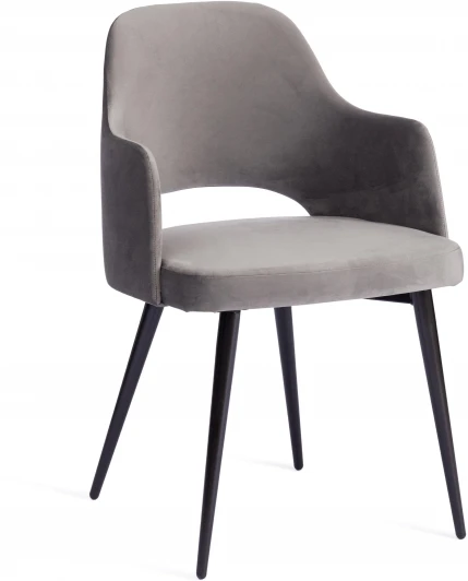 19879 Кресло VALKYRIA 2 (mod. 718) ткань/металл, 55х55х80 см, высота до сиденья 48 серый barkhat 26/черный Tetchair 19879