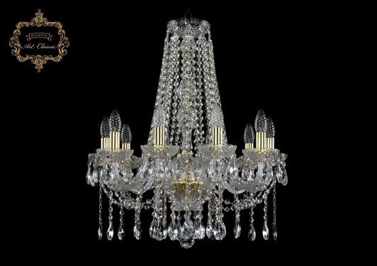 11.12.10.195.h-63.Gd Подвесная люстра Art Classic 11.12 11.12.10.195.h-63.Gd (220V, хрусталь, на цепи, подсвечник, свеча)