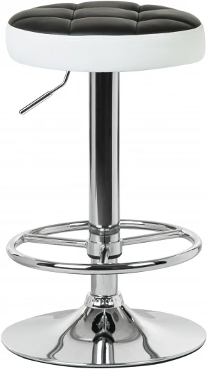 5008-LM BRUNO,  цвет сиденья черно-белый, цвет основания хром Табурет барный BRUNO (чёрно-белый)