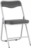 УТ000035368 Складной стул Джонни экокожа серый каркас металлик Stool Group УТ000035368