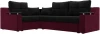 114630L Диван угловой Кронос левый угол (Черный,Бордовый/Микровельвет) Лига Диванов арт.114630L