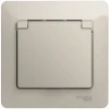 GSL000946 Розетка встраиваемая с заземлением, шторками и крышкой (молочный) Systeme Electric Glossa GSL000946