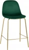 УТ000004427 Стул полубарный Stool Group Валенсия велюр зеленый золотые ножки УТ000004427