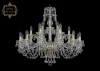 11.26.12+6+3.300.Gd.B Подвесная большая люстра Art Classic 11.26 11.26.12+6+3.300.Gd.B (220V, хрусталь, на цепи, подсвечник, свеча)
