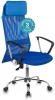 KB-6N/SL/BL/TW-10 Кресло руководителя Бюрократ KB-6N синий TW-05 TW-10 сетка/ткань с подголов. крестовина металл хром