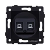 REA-019BK Розетка двойная Ethernet RJ45 черный Kollinger REA-019BK для Aspekt, Eleganz, Reflex