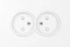 DE22603 Накладка для розетки 2-й без заземления, со шторками 16A 250 В~, глянцевый белый Donel A07 DE22603