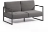 146026 Comova Уличный 2-местный диван темно-серый с черным алюминиевым каркасом 150 см La Forma (ex Julia Grup) арт.146026