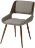 JY1869grey/walnut/metall Стул ESF JY1869 серый PU#047/орех/металл/Экокожа,Шпон,Металл