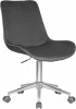 9518-LM DORA, цвет сиденья серый (1922-19), цвет основания хромированная сталь Кресло офисное DOBRIN DORA (серый велюр (1922-19), хромированная сталь)