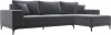 122400 Диван угловой Льюес правый (Серый/Велюр) Лига Диванов арт.122400