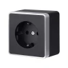 W5071034 Розетка с заземлением Gallant Werkel W5071034 (черный с серебром)