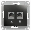 GSL000785KK Розетка встраиваемая двойная Ethernet RJ-45 (антрацит) Systeme Electric GSL000785KK