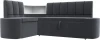 126143L Диван кухонный угловой Тефида левый угол (Серый,Черный/Велюр) Лига Диванов арт.126143L