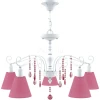 E4-05-WM-LMP-O-27-CRL-E4-05-PK-DN Люстра подвесная Lamp4you, 5 плафонов, белый с розовым